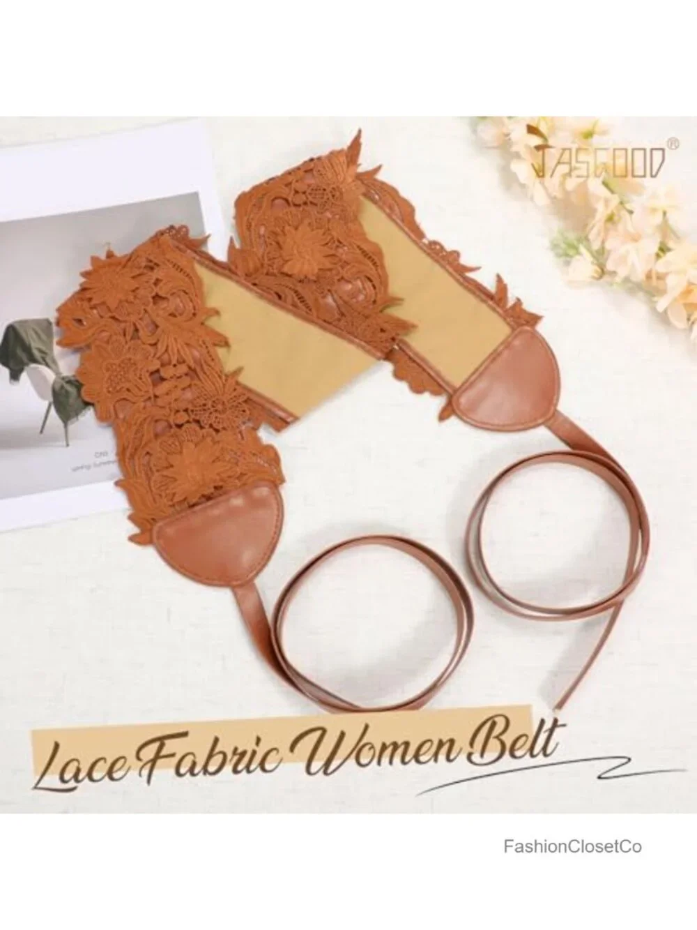 Women Faux Leather Lace Corset Waist Belt Obi Bow Wrap Cinch Wide Belt Dress